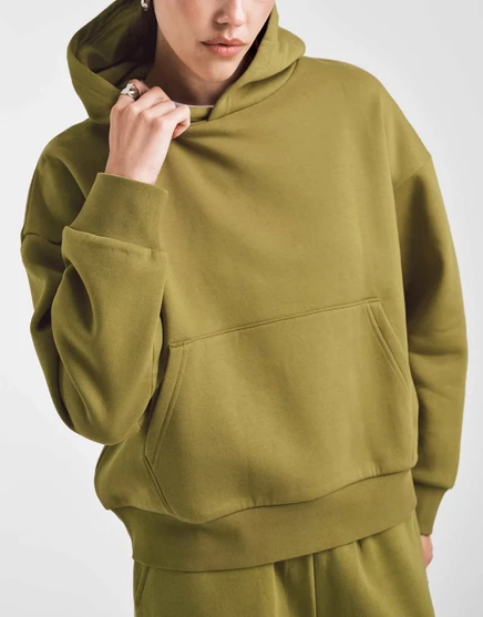 Толстовка с капюшоном ASOS DESIGN большого размера с откидной спинкой зеленого цвета khaki
