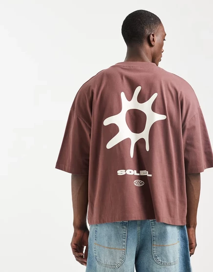 Мужская футболка ASOS Design boxy, коричневая