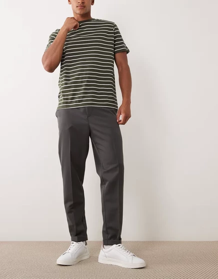 Мужские брюки ASOS Design зауженные на эластичном поясе, антрацитовые