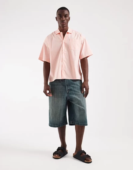 Мужская поплиновая рубашка Jack & Jones Boxy, персиковая