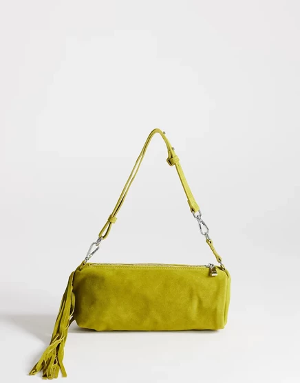 Женская сумка через плечо Topshop Jemma из кожи с кисточкой, зеленая