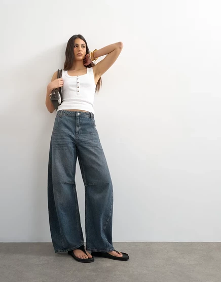 Женские джинсы TopShop Horseshoe, чёрно-синие