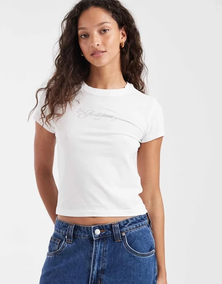 Укороченная футболка Nike Chill goddess dimante белого цвета white
