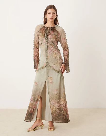 Женское макси-платье ASOS Design, леопардное омбре