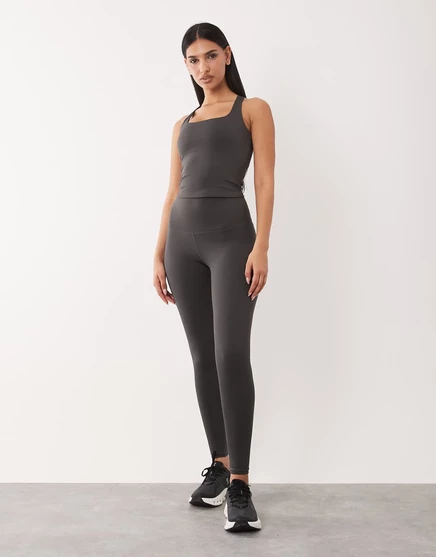4505 Спортивные леггинсы Hourglass Icon active booty sculpt с высокой талией и внутренним карманом дымчато-серого цвета