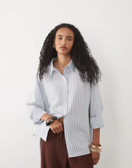 Женская рубашка ASOS Design, синяя в полоску
