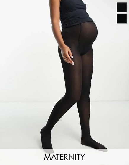 Черные колготки Mamalicious для беременных, 2 упаковки, 50 денье black
