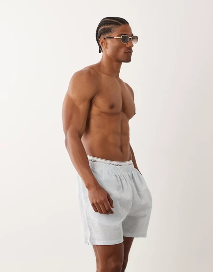 Мужские пижамные шорты Calvin Klein в синие полоски