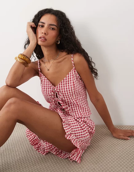 Женский топ Miss Selfridge с завязкой, в клетку