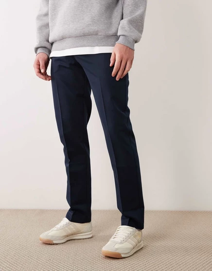 Элегантные узкие брюки ASOS DESIGN темно-синего цвета