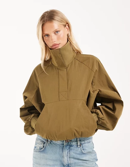 Женская куртка ASOS Design с воротником-хомутом, оливковая