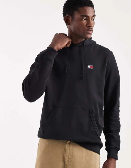 Толстовка с капюшоном и логотипом Tommy Jeans черного цвета