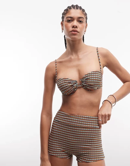 Женский лиф бикини ASOS Design Dori Cape Cod балконет на косточках, в полоску «sunset»