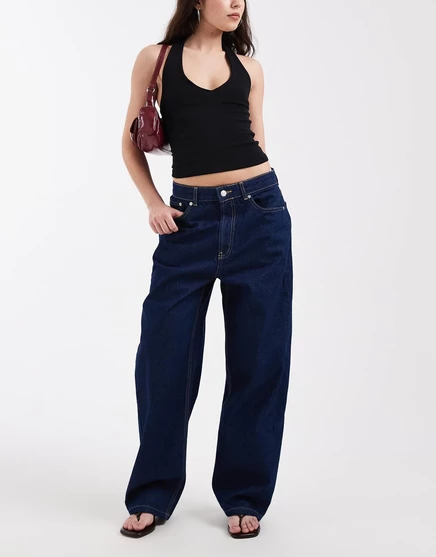 Зауженные джинсы-бочонки ASOS DESIGN после стирки с полосканием  rinse