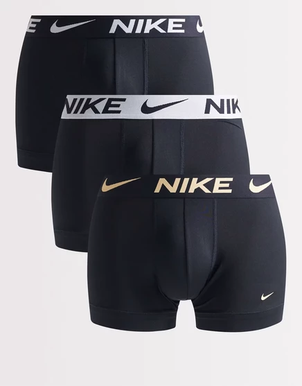 Трусы Nike Essential Microfiber 3 pack черного цвета с черно-серым поясом черно - футбольно-серые