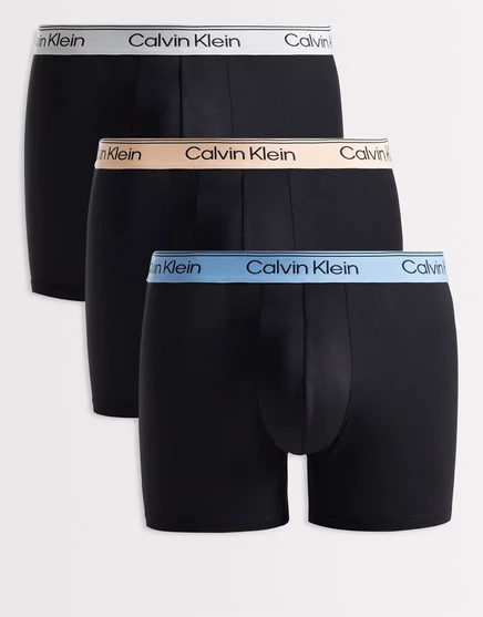 Мужские боксеры Calvin Klein 3 шт., черные с голубыми поясами