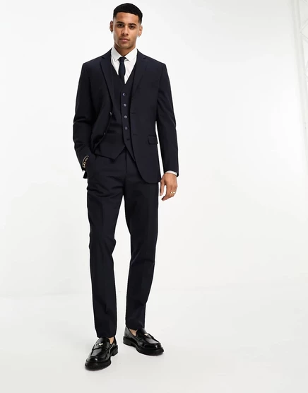 Темно-синие брюки узкого кроя Selected Homme navy blazer