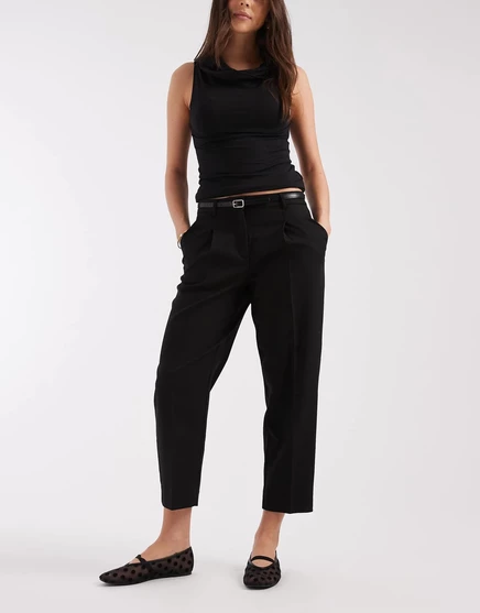 Черные брюки-лодочки Vero Moda с поясом, сшитые на заказ по индивидуальному заказу