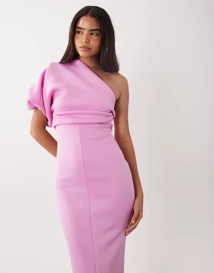 Женское макси-платье ASOS Design на одно плечо, лиловое