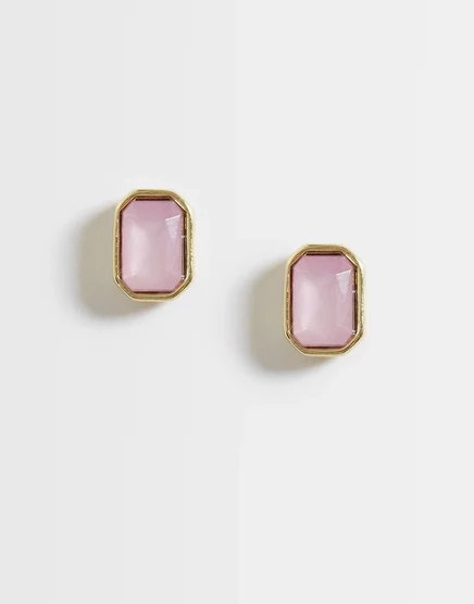 Женские серьги Kingsley Ryan прямоугольные, позолота 14K