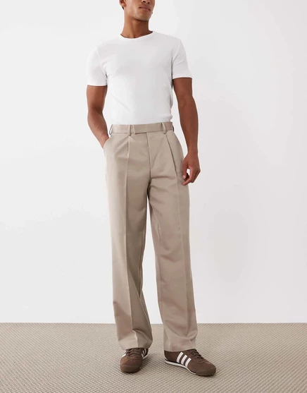 Дизайнерские широкие брюки ASOS со складками спереди из камня stone