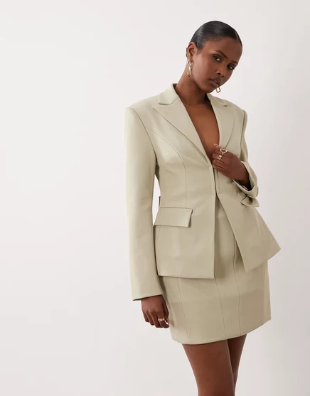 Женский приталенный пиджак ASOS LUXE с деталью на талии, фисташковый