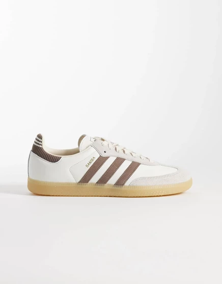 Мужские кеды Adidas Originals Samba OG, бело-коричневые