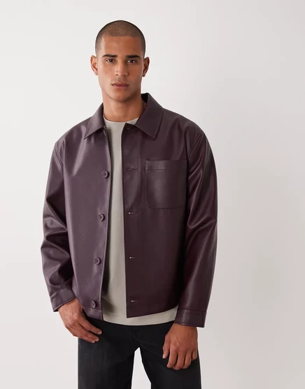 ДИЗАЙНЕРСКАЯ застежка из искусственной кожи ASOS бордового цвета