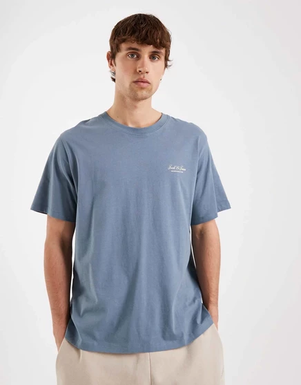 Футболка с логотипом Jack &amp Jones archive синего цвета blue mirage