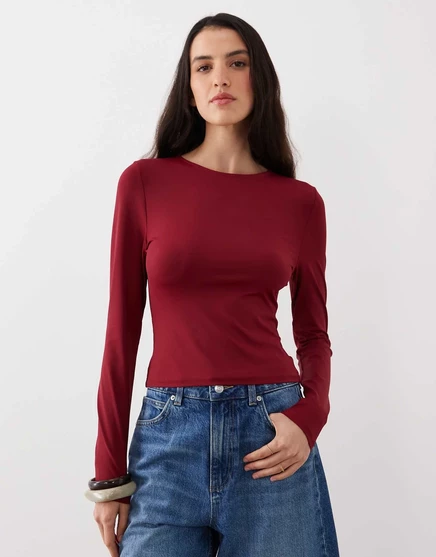 Женский облегающий топ ASOS Design из полиамида, бордовый