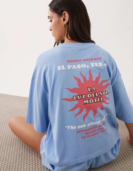 Женский комплект пижам ASOS Design La Luz Del Sol, синий