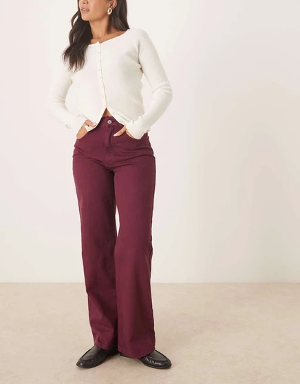 ДИЗАЙНЕРСКИЕ джинсы ASOS denim для папы сливового цвета burgundy