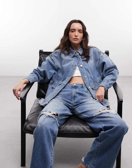 Женская джинсовая куртка AllSaints Hettie, индиго