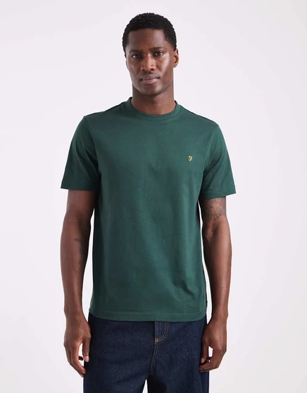 Темно-зеленая футболка обычного покроя от Farah Danny 364 poplar green