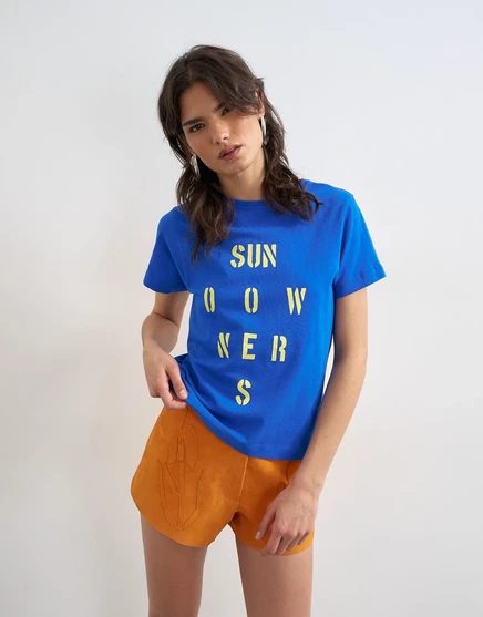 Женская футболка TopShop Sundowners с принтом, синяя