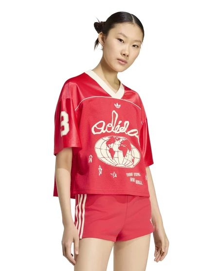 укороченный свитер adidas Originals красного цвета