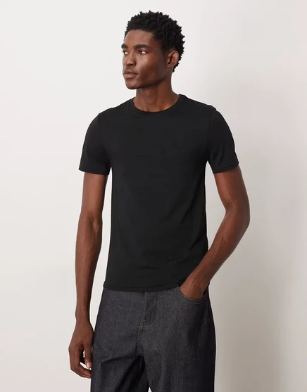 Мужская футболка ASOS Design Premium Supima хлопковая приталенная, черная