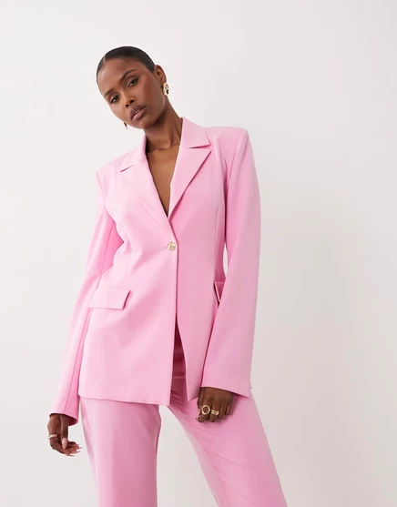 Женский приталенный пиджак ASOS Luxe, ярко-розовый