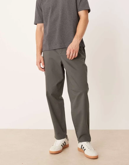 Дизайнерские брюки-сарафаны морковного цвета от ASOS в угольном цвете  dark shadow
