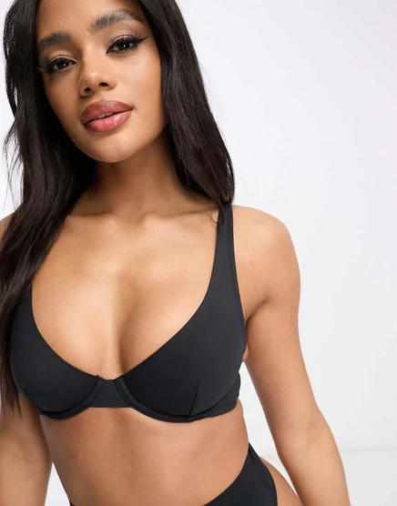 Черный разглаживающий бюстгальтер на косточках ASOS DESIGN Marina black
