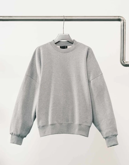 Мужская толстовка asos design оверсайз 400 г/м², серый меланж