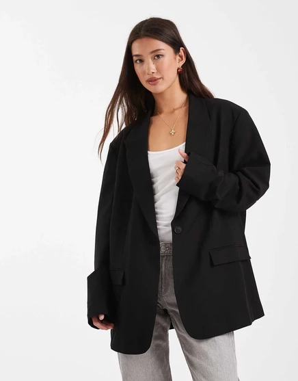 Женский блейзер ASOS Design оверсайз, черный