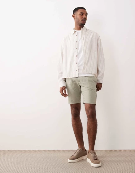 Мужские шорты ASOS Design из льняной смеси, шалфей