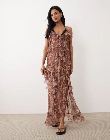 Женская пляжная накидка Miss Selfridge пейсли, разноцветная