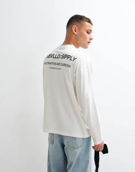 Мужская футболка ASOS Design оверсайз с принтом, кремовая
