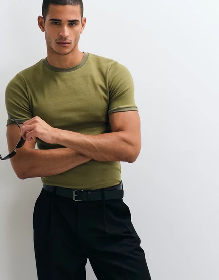 Мужская футболка ASOS Design облегающего кроя, оливковая