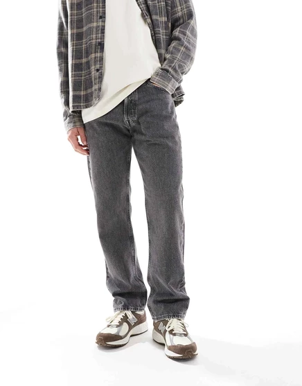 Джинсы с прямыми штанинами Jack &Jones Chris черного цвета, застиранные  black denim