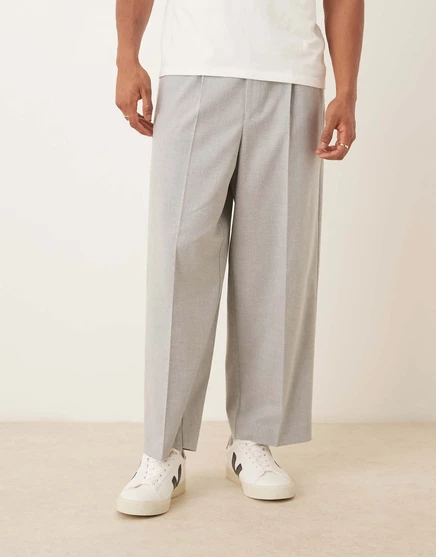 Дизайнерские брюки-бочкообразки ASOS серого цвета gray