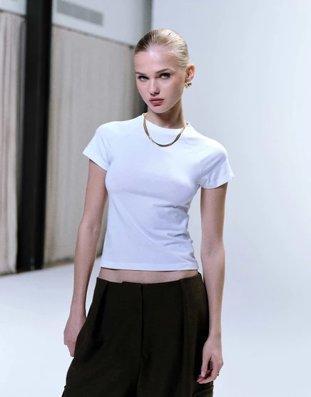 Белая футболка с коротким рукавом Noisy May regular fit bright white