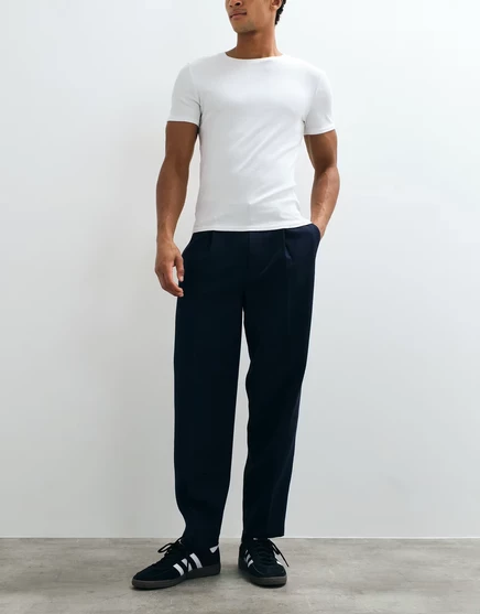 Мужские брюки ASOS Design с защипами, темно-синие